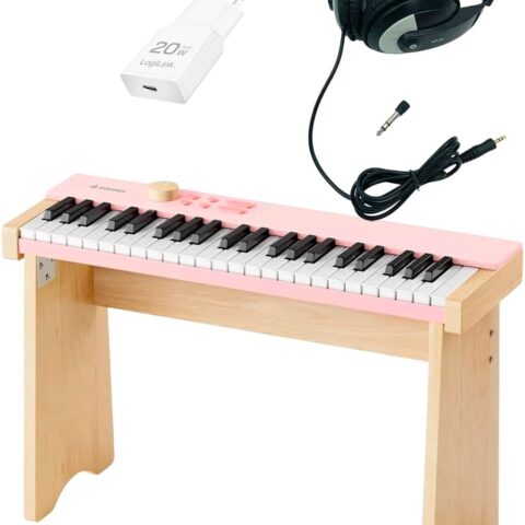 Donner KIDO V-20 Børne El Klaver - Lys Pink - Bundle
